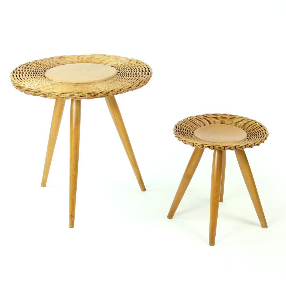 Rattan coffee table by Uluv, Czechoslovakia, circa 1960