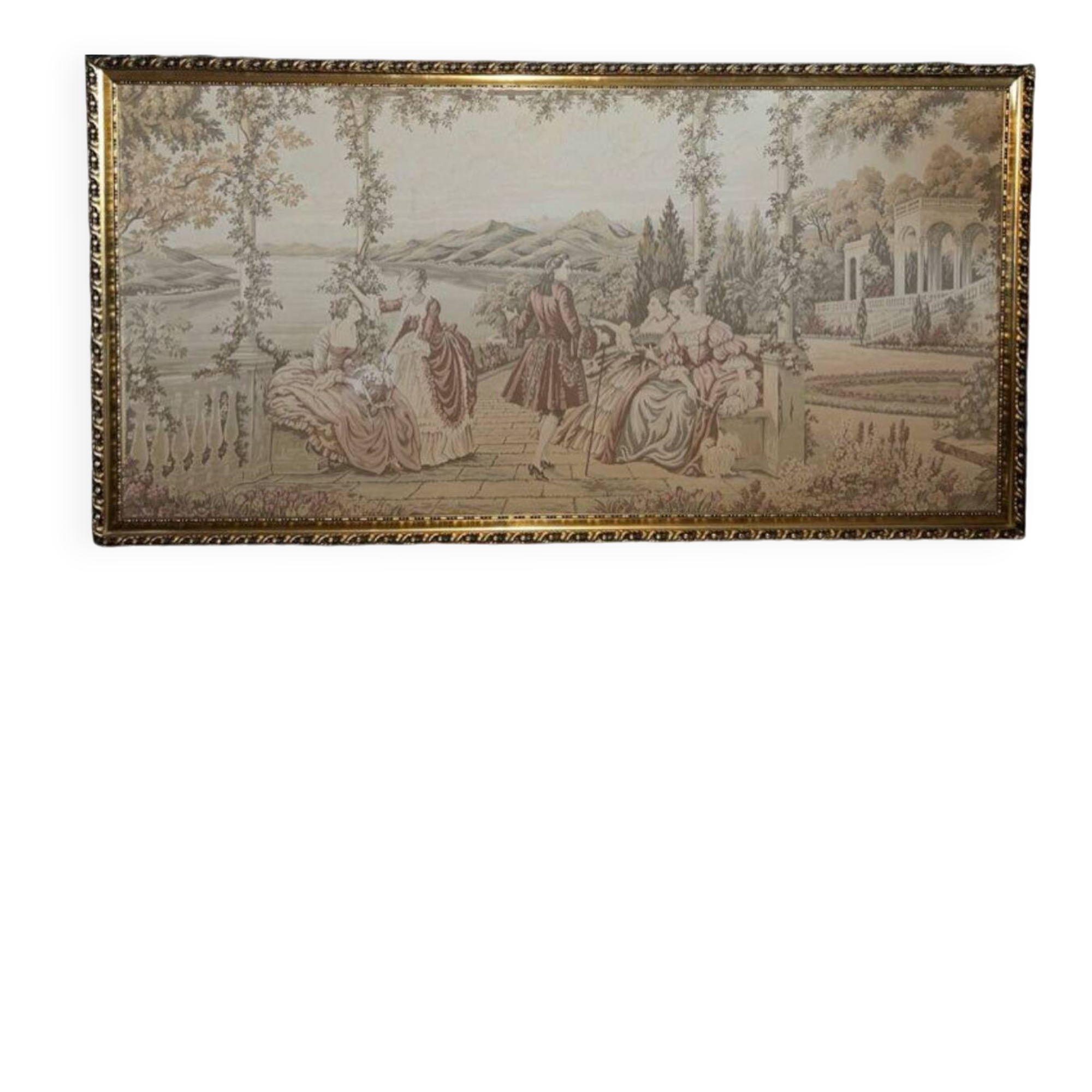 Large Aubusson Tapestry - 18th Century Gallant Scene - 200x10