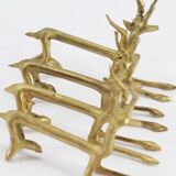 4 anciens porte couverts gazelle en laiton