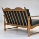 1970s, Scandinavian 2-seater sofa, furniture wool, solid oak wood.