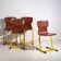 Retro yellow dining chairs (circa 1950). Set of 4 pieces.