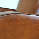 Great sheep leather Artdeco design armchair with a unique design