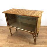 Vintage French Bamboo Display Cabinet, 1960s