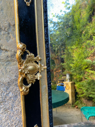 Miroir ancien doré à la feuille 71x88cm