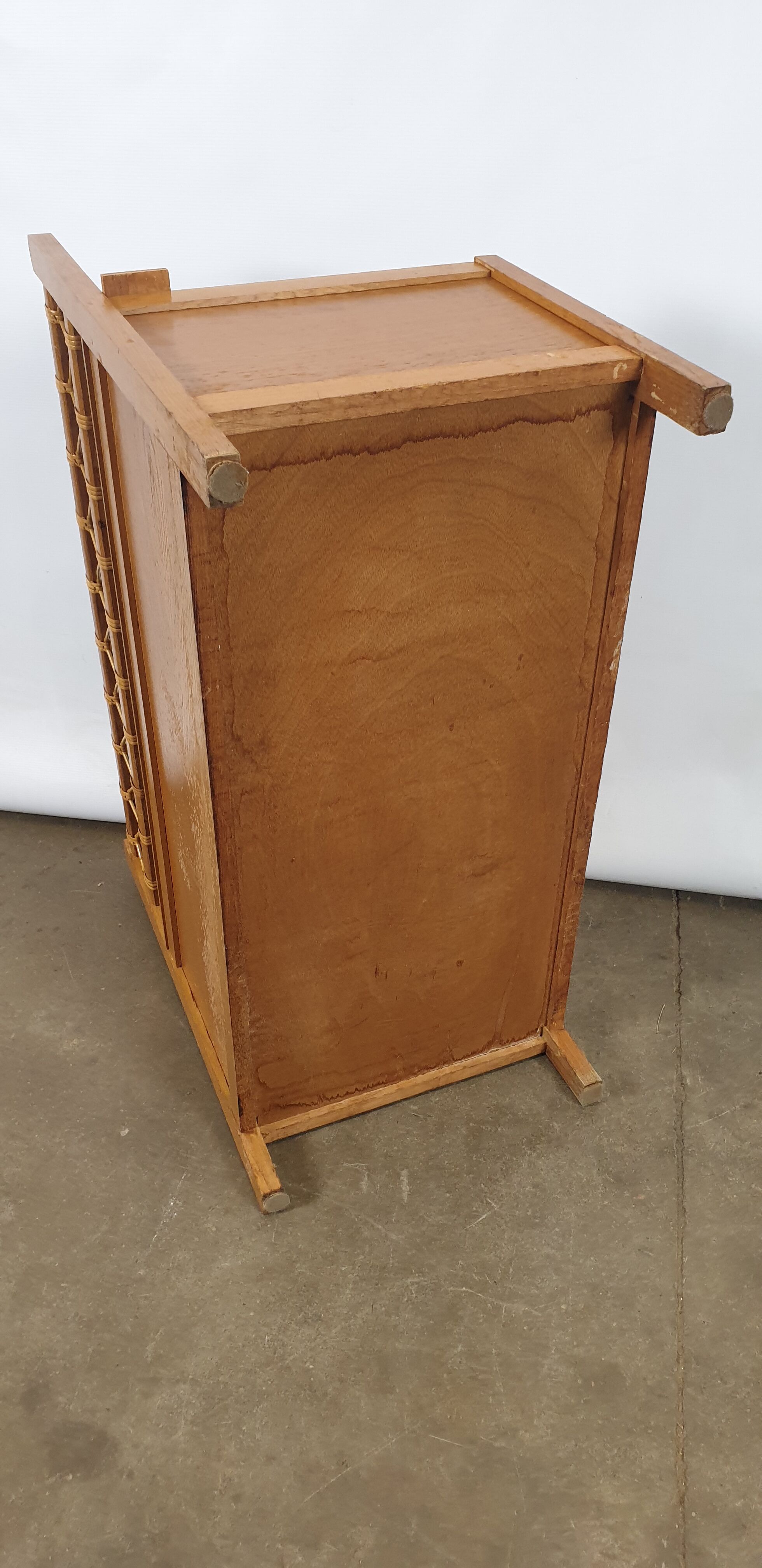 Wooden box and rattan wicker