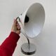 Wall lamp in silver metal and white glass