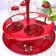 Table condiment server red metal turntable 6 vintage pieces