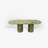Green marble Oval Dining table