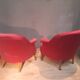 Paire de  fauteuil crapaud rouge
