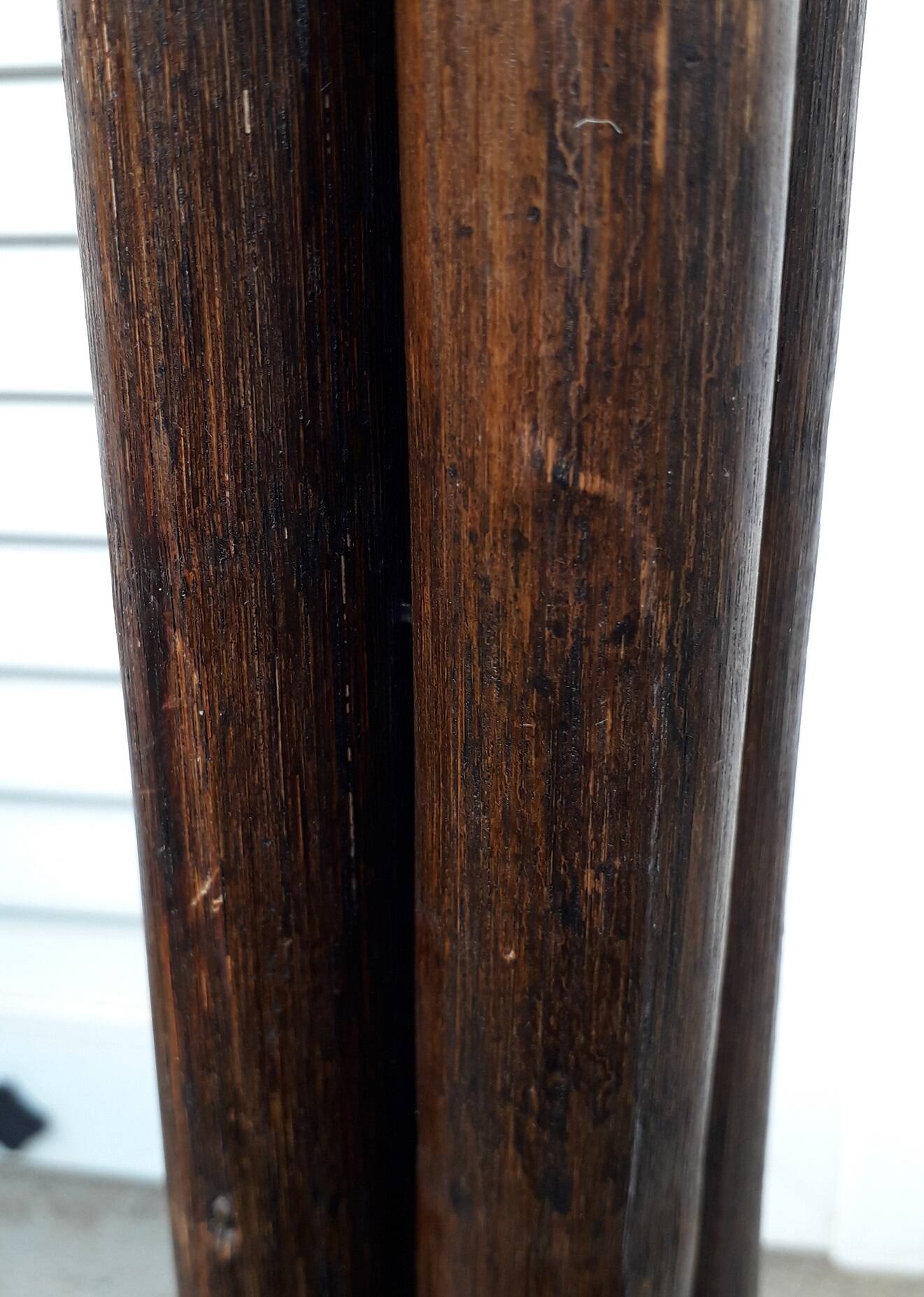 Free-standing rattan coat rack