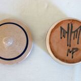 Decorative pot with ceramic lid signed MP