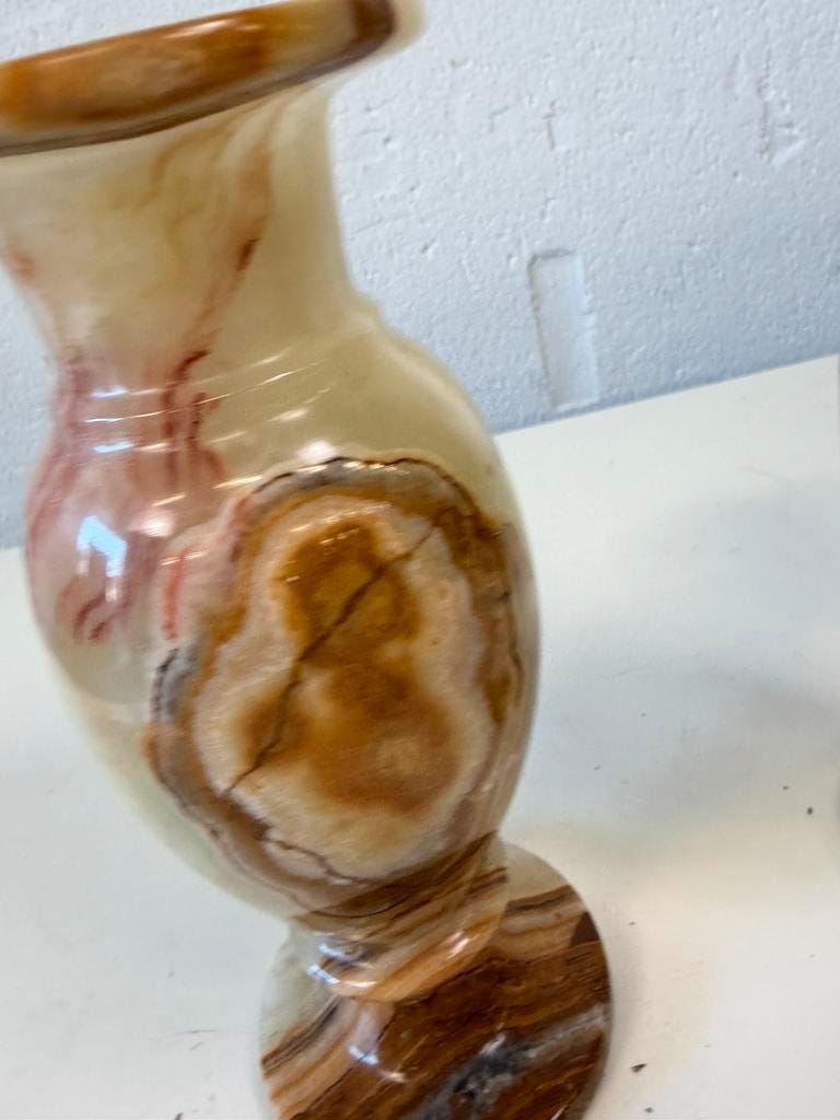 Set of 2 vintage onyx vases / decorative vase