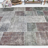 8x11 Handmade Wool Vintage Rug 354x251Cm