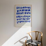 Abstract blue giclee print, 50x70cm