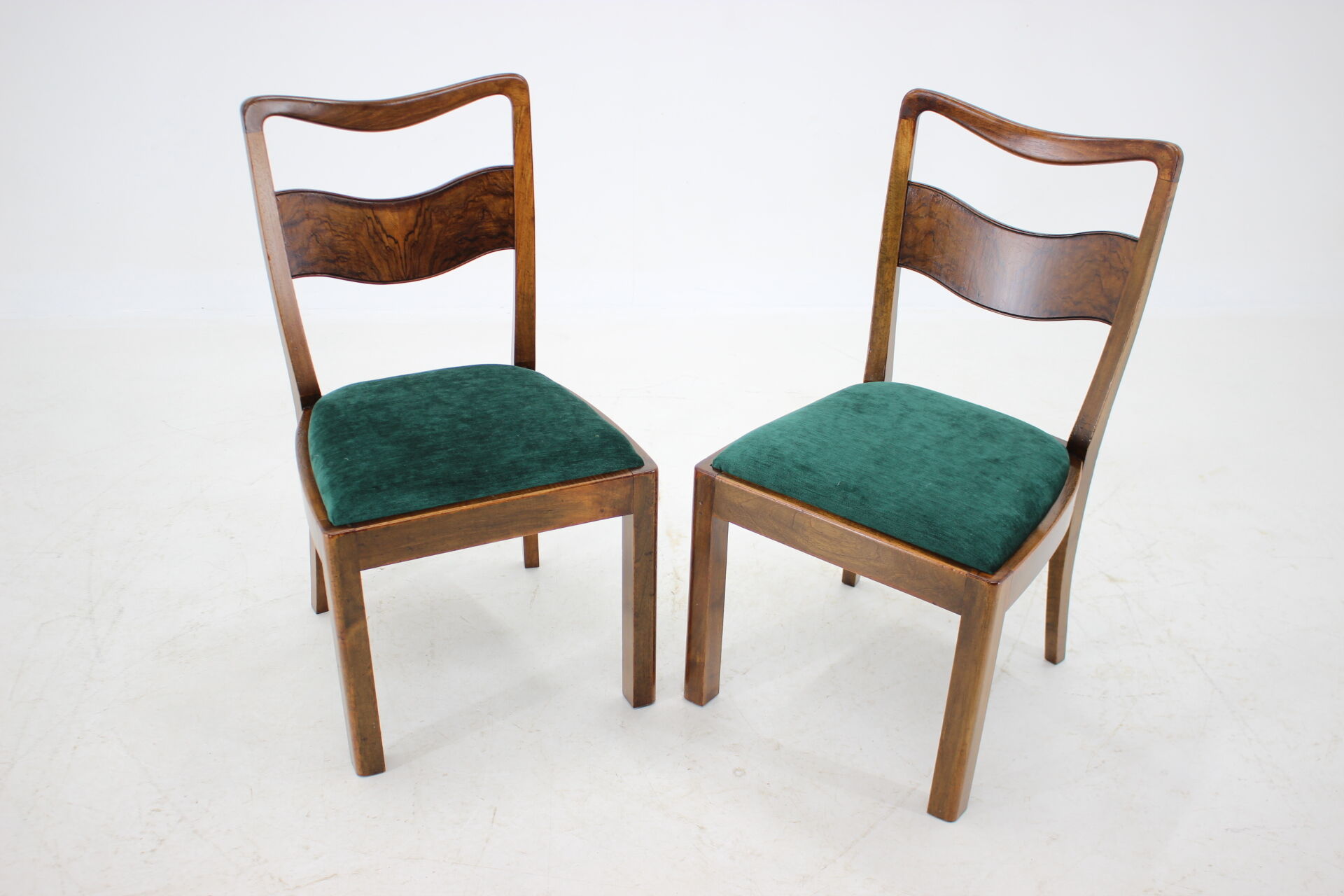 1930s Set of 4 Art Deco Dining Chairs, Czechoslovakia