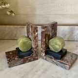 pair of marble and onyx Art Deco bookends