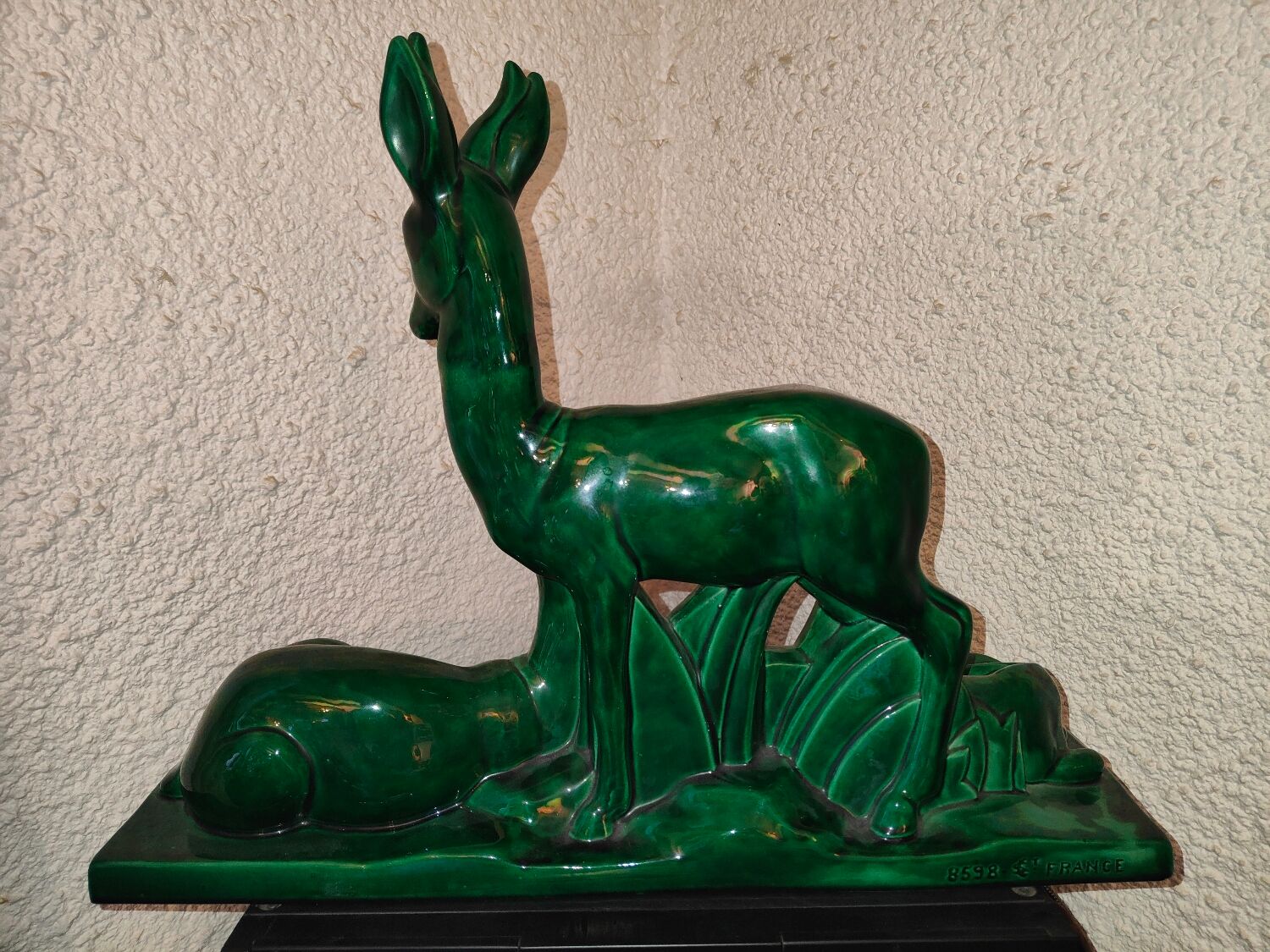 Family of antelopes Faience de Saint Clement by Charles Lemanceau