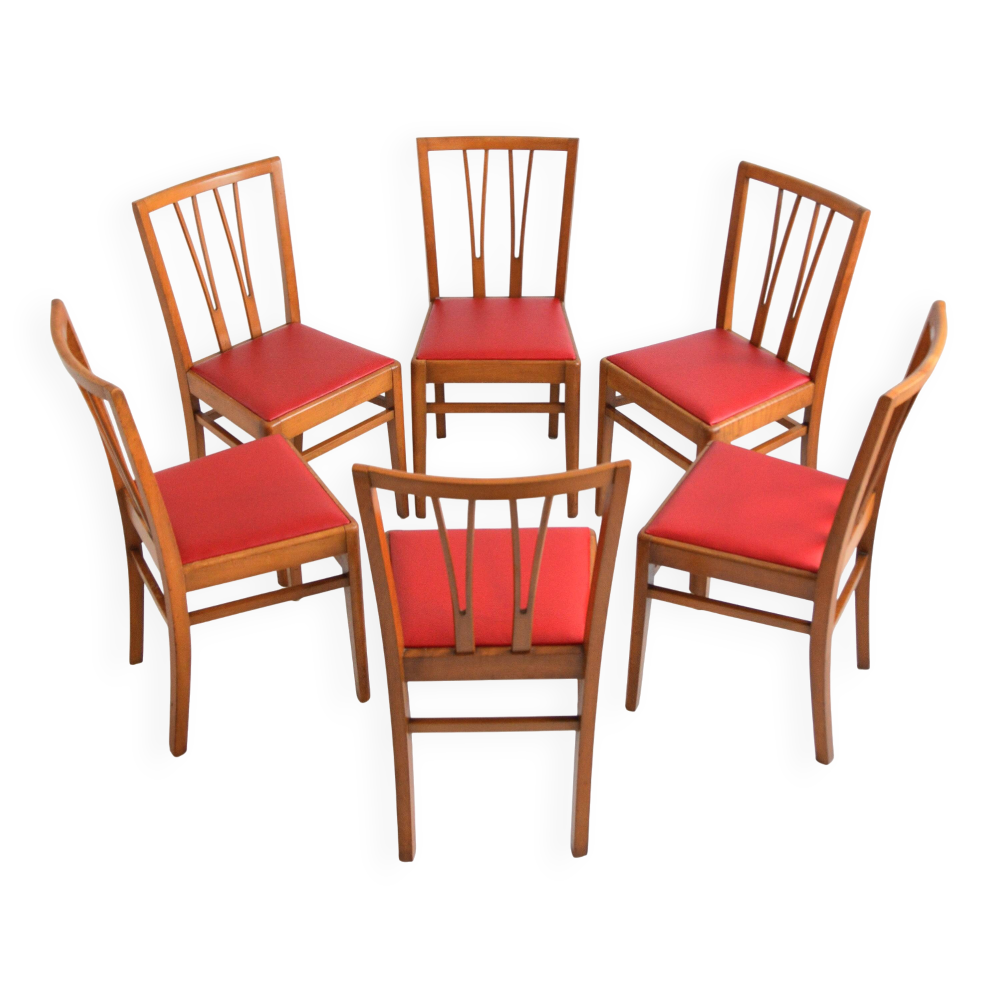 Suite de 6 chaises 1960 Bistrot vintage