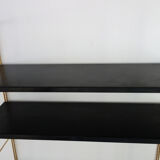 Modular wall shelf in twisted brass
