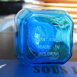 Blue glass jar with airtight lid