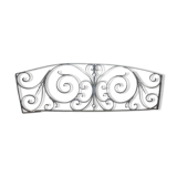 Grille de porte fronton ancien en fonte