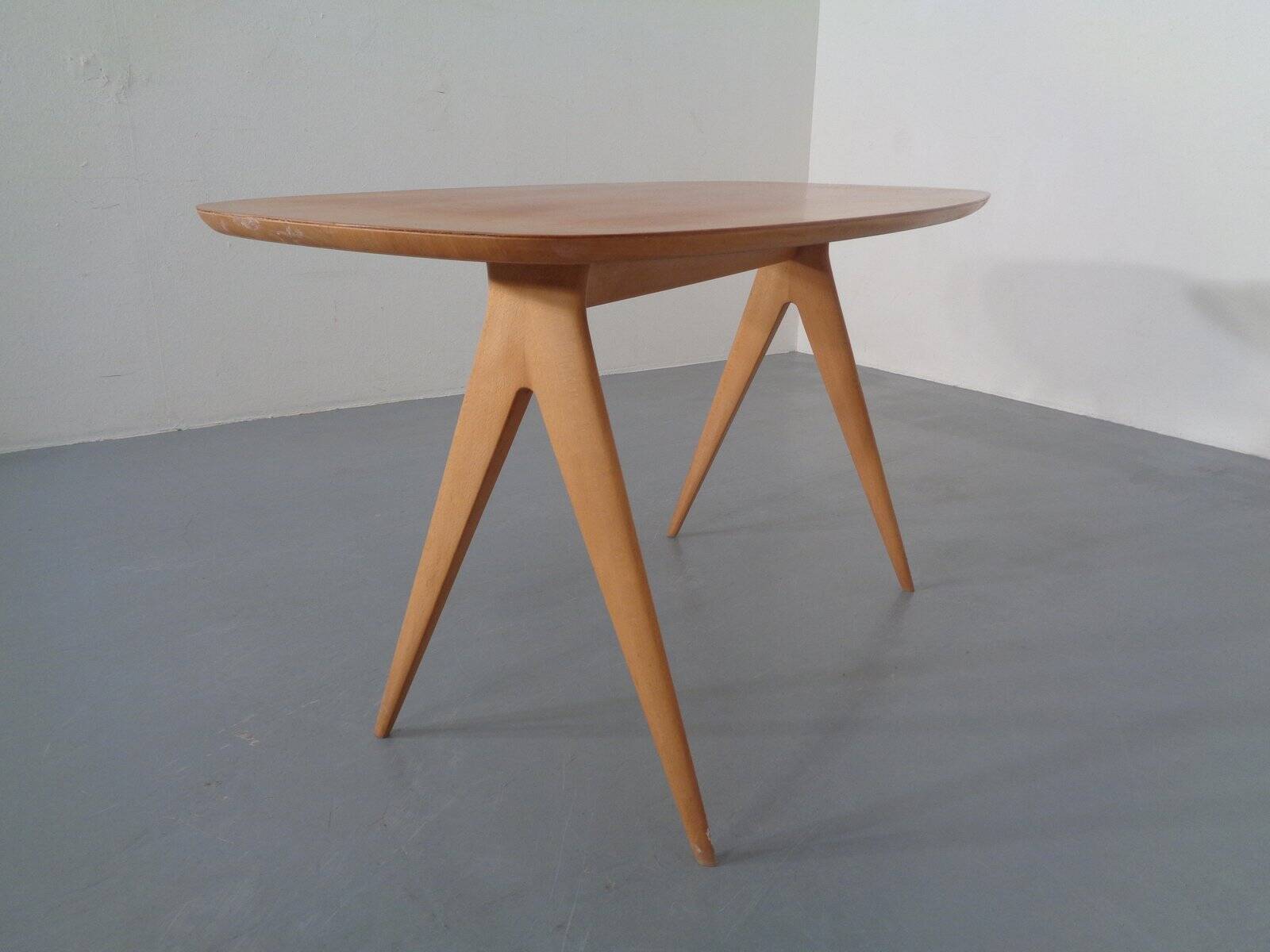 Italian Beech Side Table, 1960s