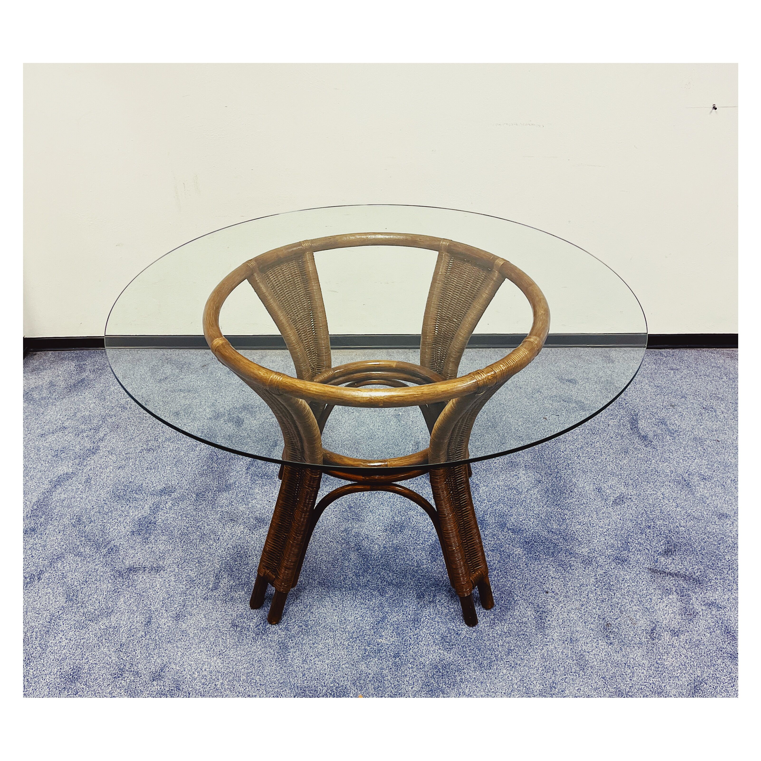 Vintage dining table rattan