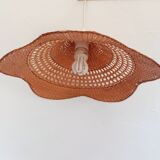 Lustre en rotin vintage