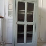 Vintage Parisian wardrobe, glass sublimated in verdigris