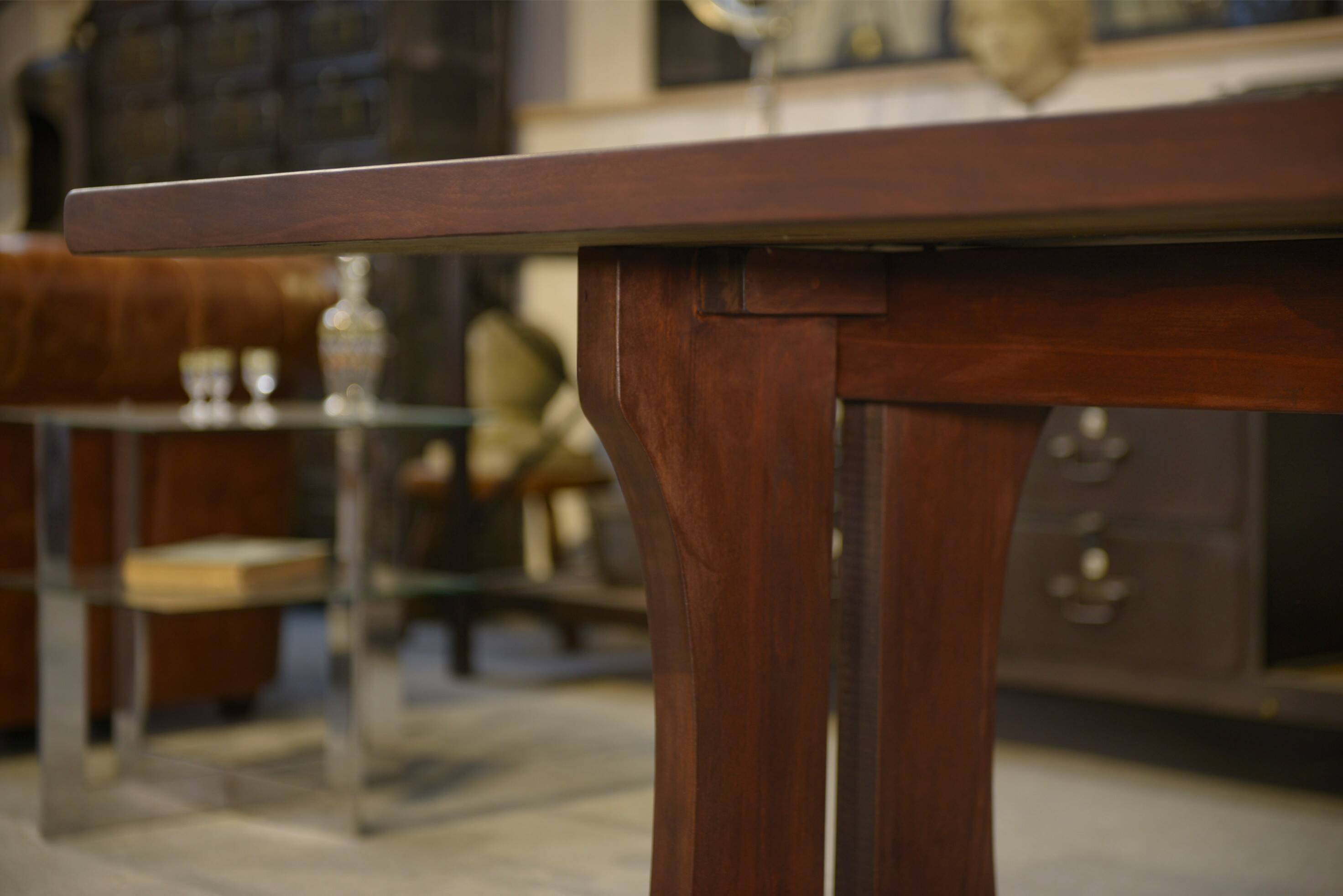 Brutalist beech table from the 1950s.