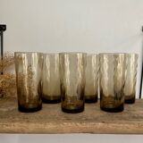 6 LUMINARC France smoked glasses