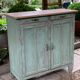 Parisian buffet patine celadon green and bluish grey