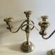 Pair of silver metal chandeliers