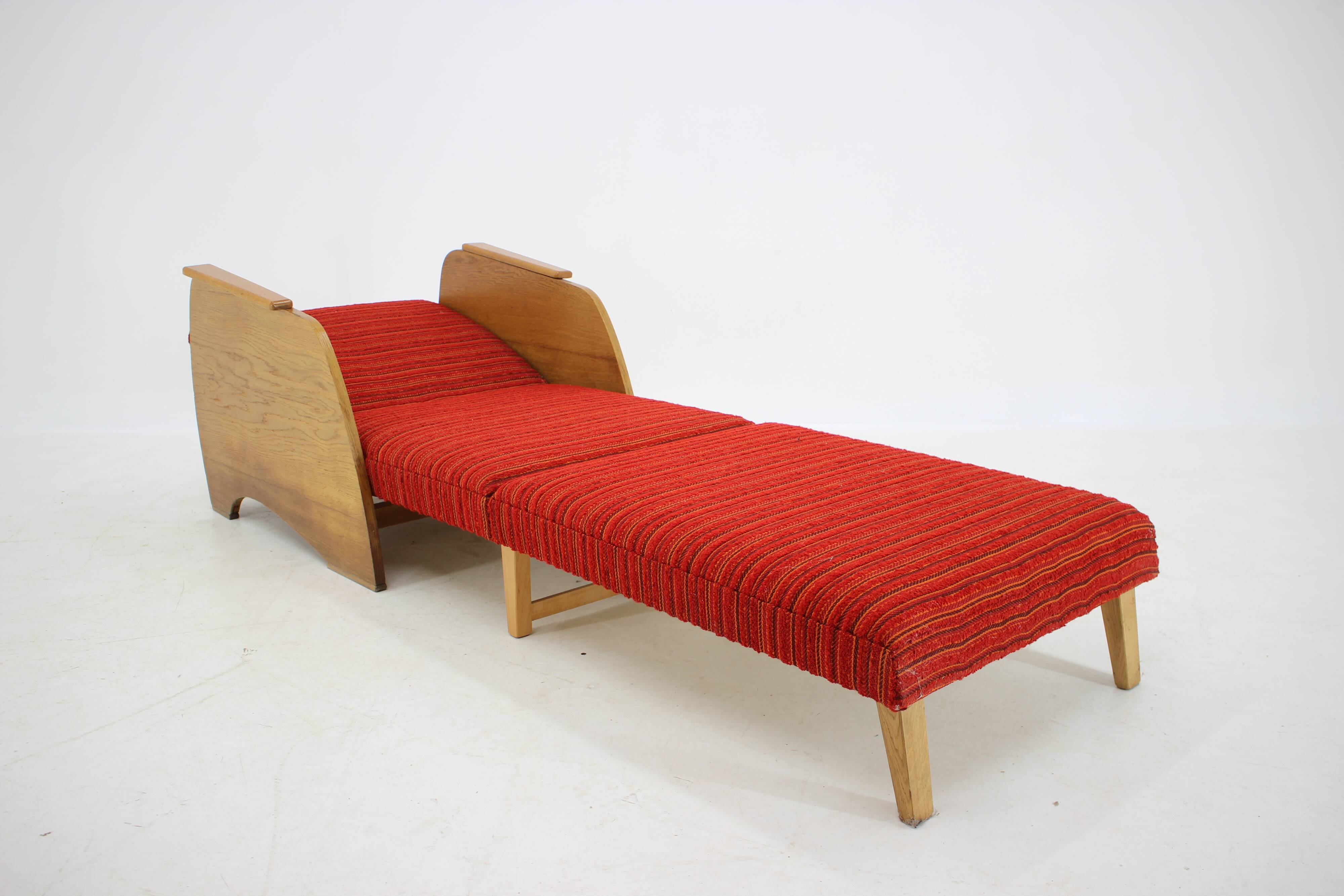 1960s Armchair convertible to Daybed, Czechoslovakia