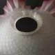 French Vintage 1930s Patterned Pink And White Frilled Glass Shade