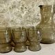 Old/vintage black smoked glass orangeade set