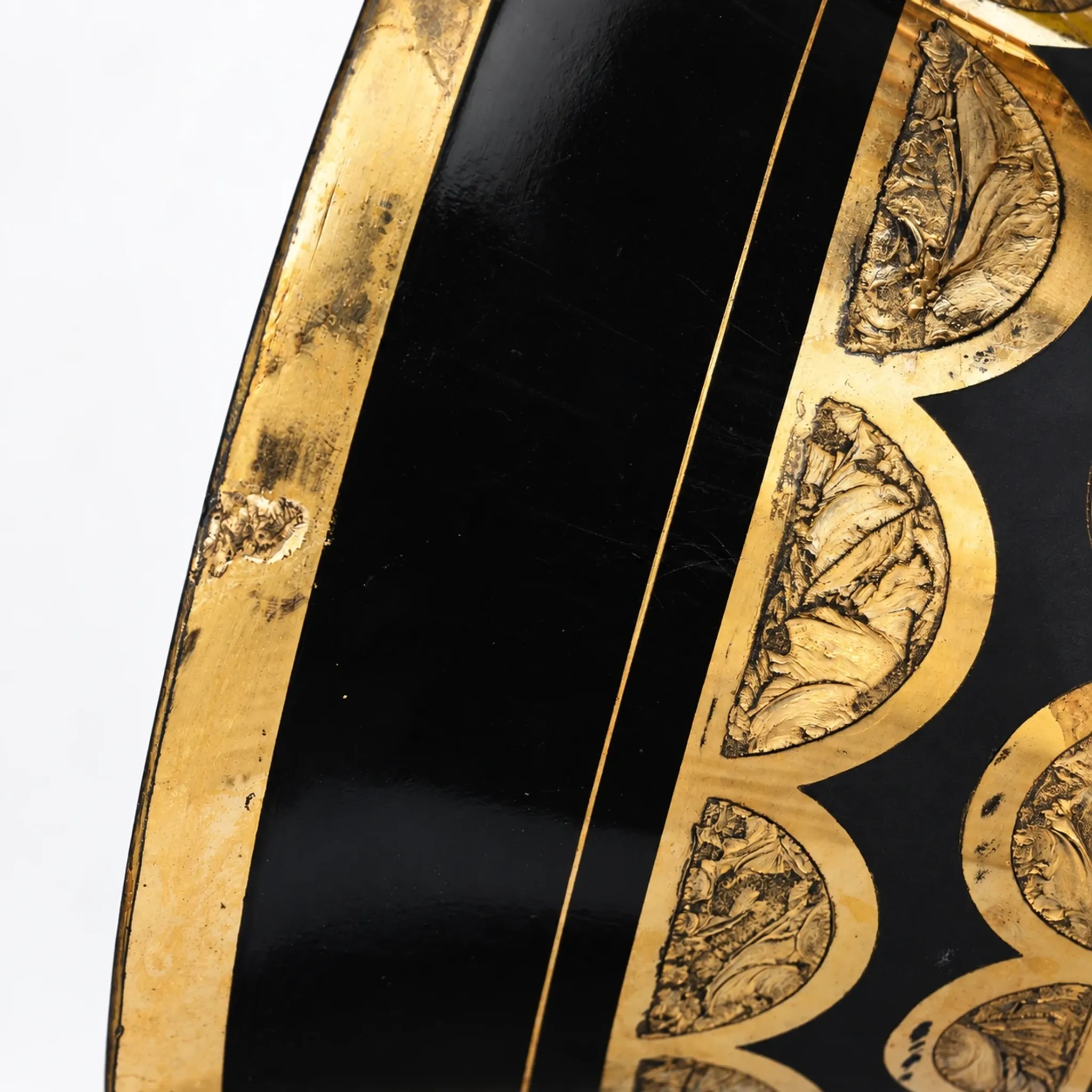 Superb Large Art Deco Ruppel Boom Vase – Black Glass with Fine Gold Gilding