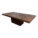Brutalist coffee table, hammered copper 70 – in the style of H. Lilienthal.