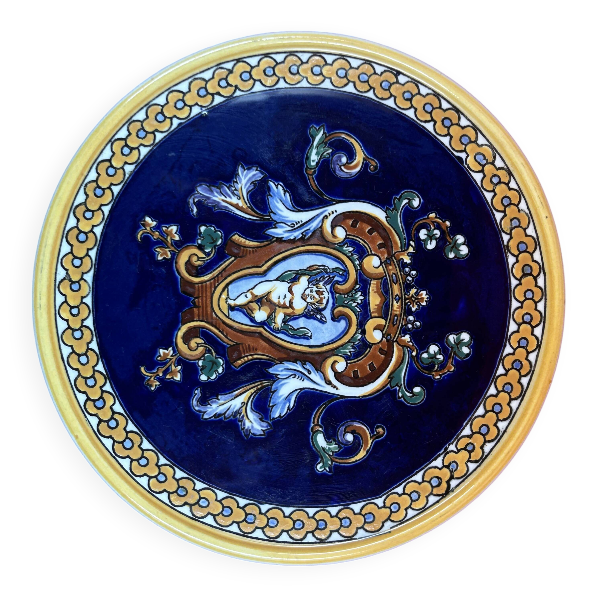 Gien trivet - Renaissance, Putti - diameter 21 cm