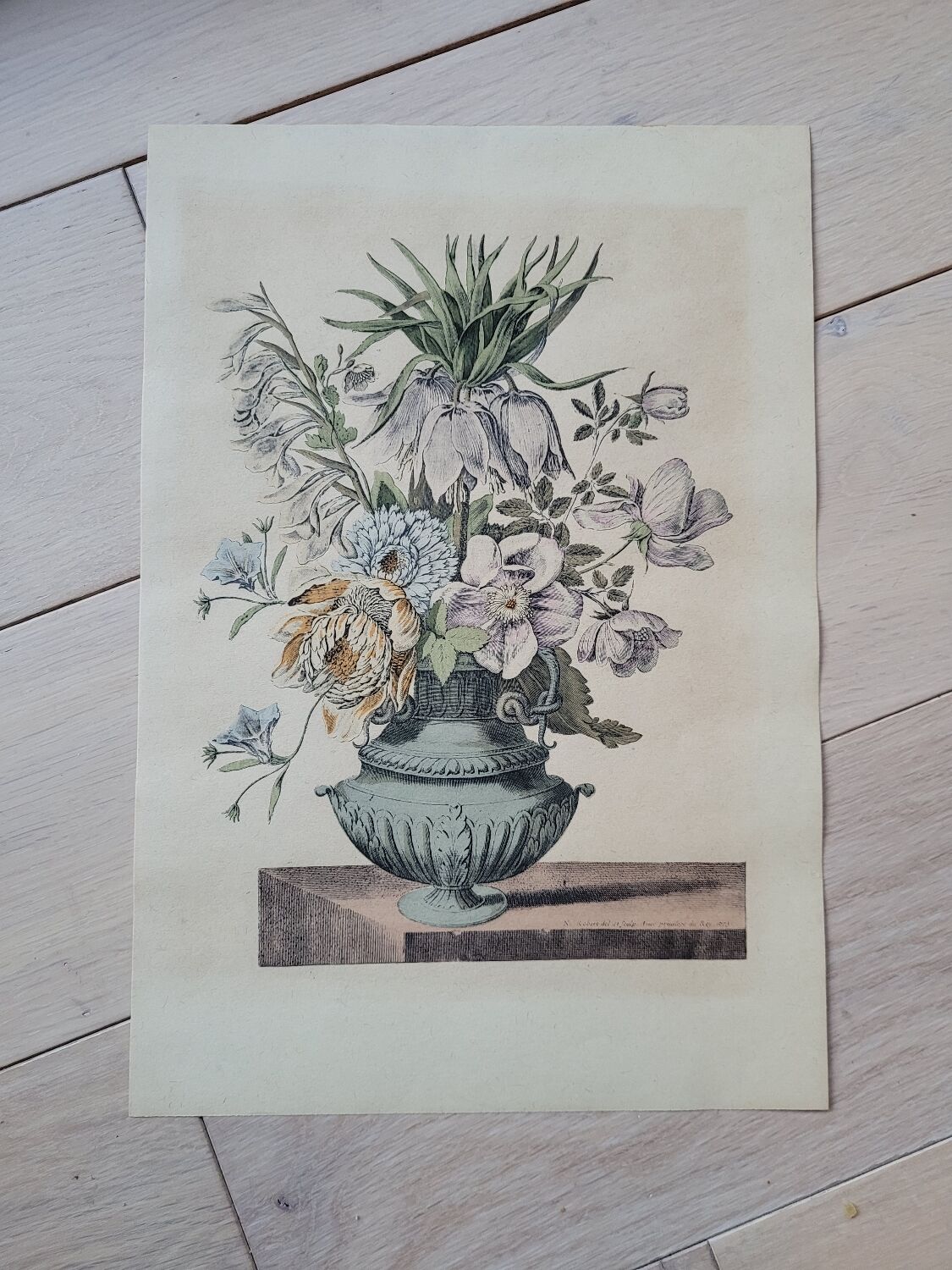 Floral engraving reproduction