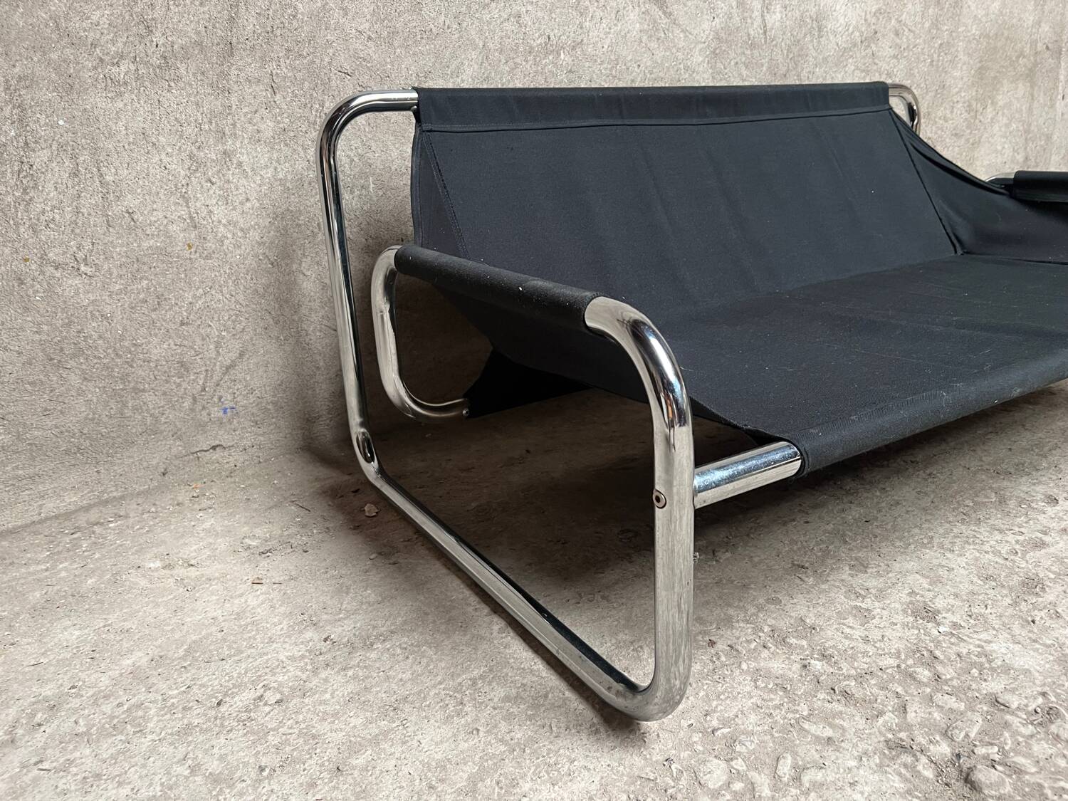 Vintage sofa by Johan Bertil Häggström for Ikéa in leather and chrome metal 1970