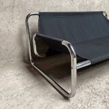 Vintage sofa by Johan Bertil Häggström for Ikéa in leather and chrome metal 1970