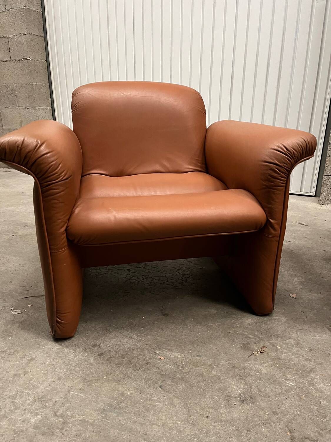 Paire fauteuils cuir design italien