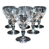 Set of 6 vintage cut crystal water glasses Saint-Louis or Lemberg? 13cm