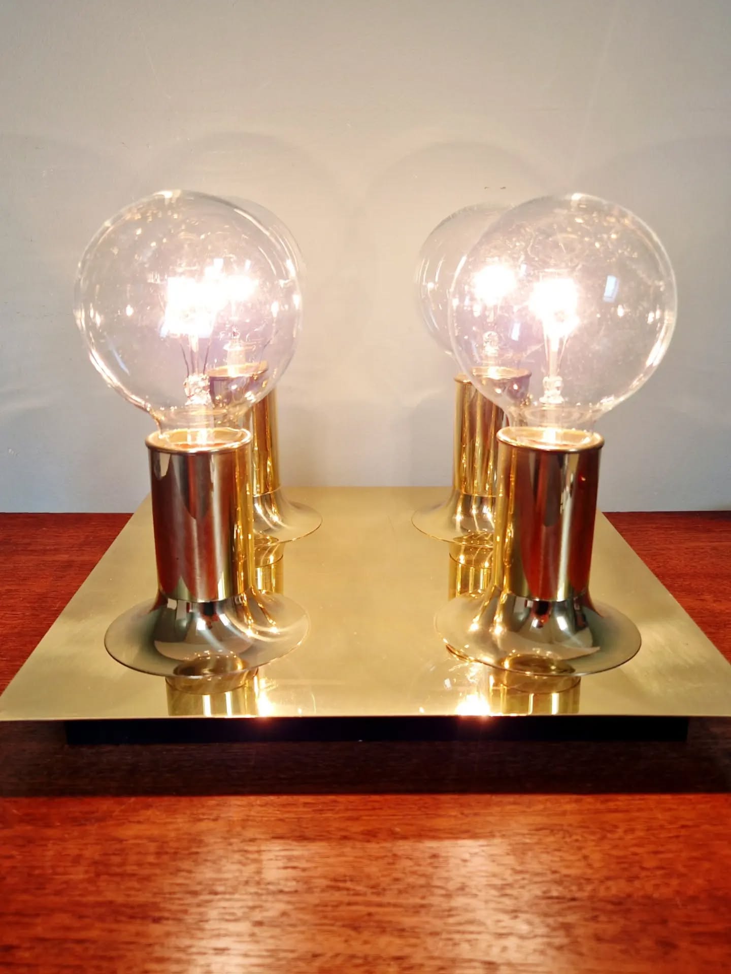 Tubular ceiling light in brass, Cosack Leuchten, 1970