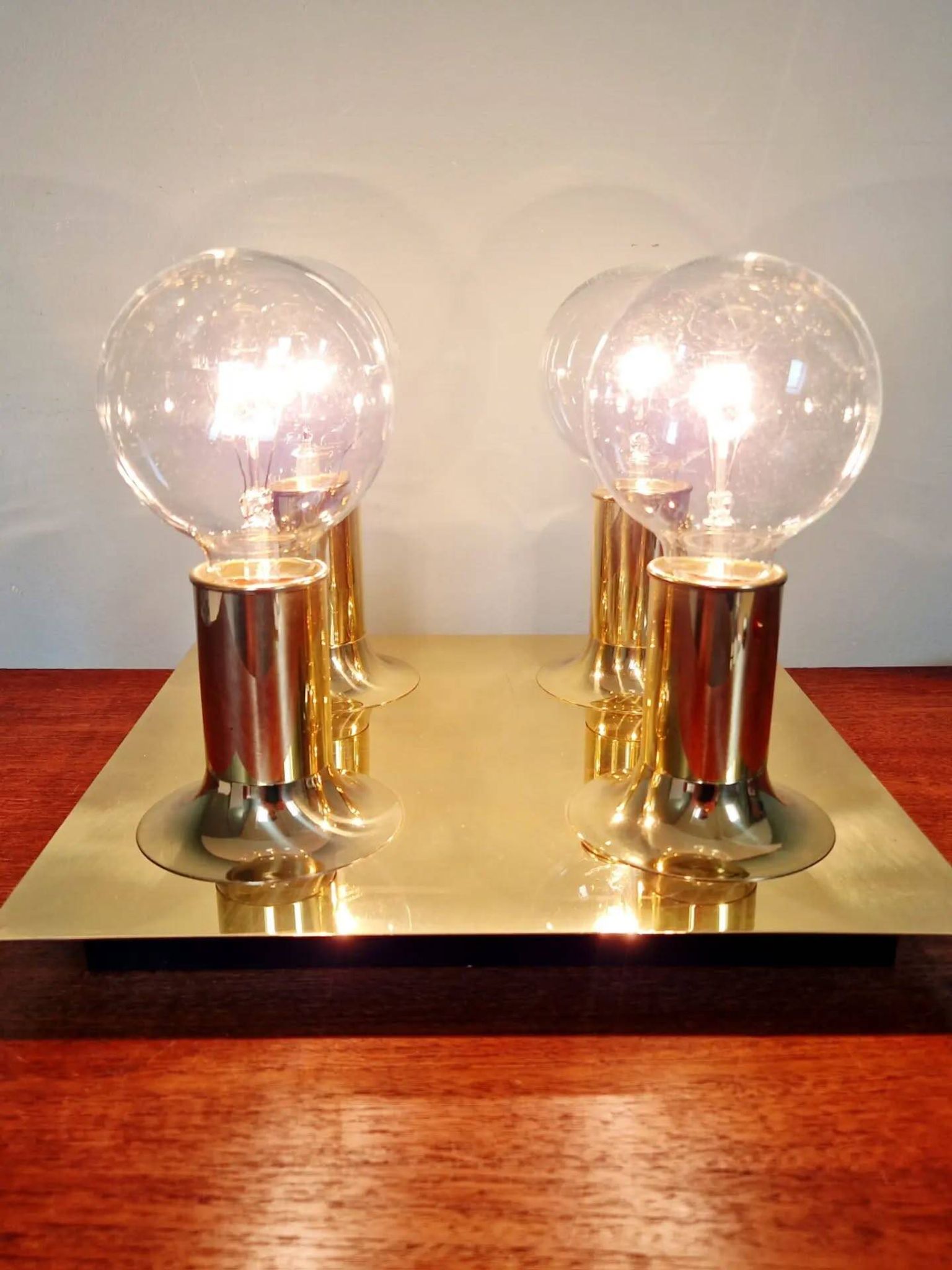 Tubular ceiling light in brass, Cosack Leuchten, 1970