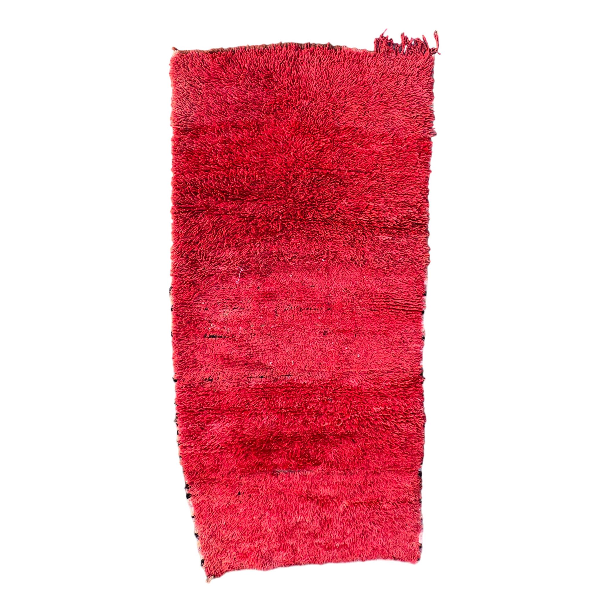 Tapis Marocain Beni M'Guild rouge - 213 x 103 cm