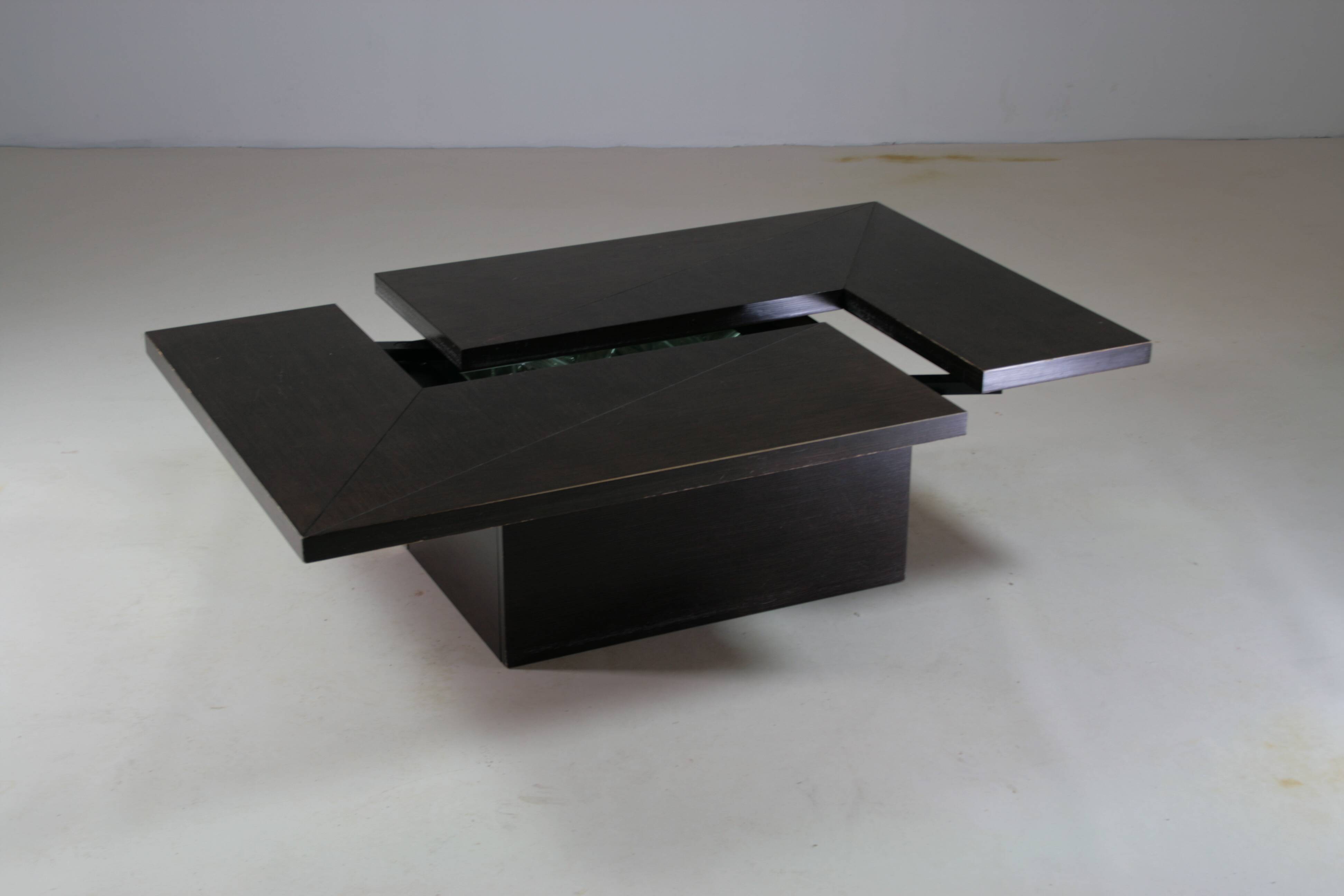 Table basse cocktail avec bar caché par Paul Michel pour Roche Bobois 1970