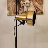 Black floor lamp is gold vintage 1980