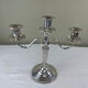 Silver metal chandelier with 3 lights
